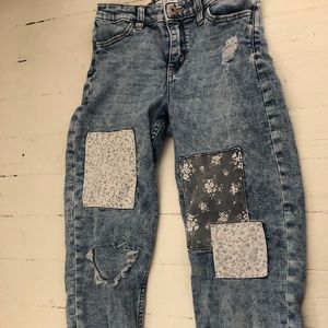 Abercrombie girls patched mom jeans